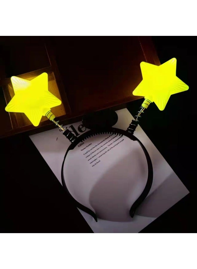Luminous Headdress Five-pointed Star Spring Headband Star Headband Hairpin Light Stick Flash Five-pointed Star Hairpin Props-Color:Spring Style Crown Headband - Image 3