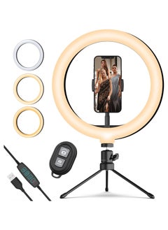 Generic 10.2'' Dimmable Selfie Ring Light with Adjustable Stand and Phone Holder, LED Circle Light with 3 Color Modes (3500K-6500K) and 10 Brightness Levels for TikTok, Live Streaming, and Makeup.  - Image 1