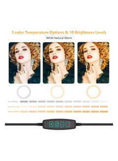 Generic 10.2'' Dimmable Selfie Ring Light with Adjustable Stand and Phone Holder, LED Circle Light with 3 Color Modes (3500K-6500K) and 10 Brightness Levels for TikTok, Live Streaming, and Makeup.  - Image 5