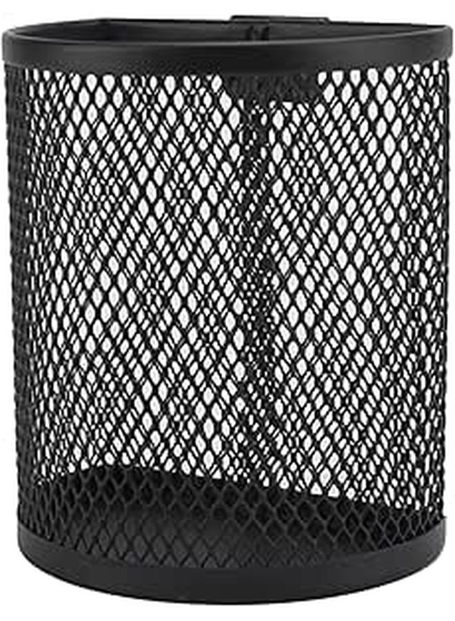 Black Metal Mesh Pen Holder Hook Desk Organizer 9 5x8x5 5cm - Image 1