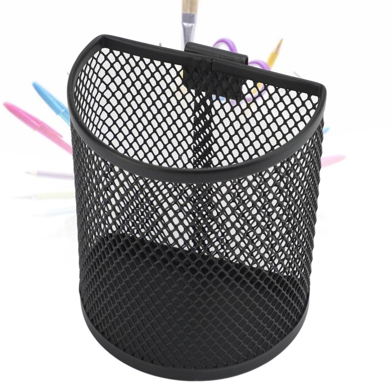 Black Metal Mesh Pen Holder Hook Desk Organizer 9 5x8x5 5cm - Image 3