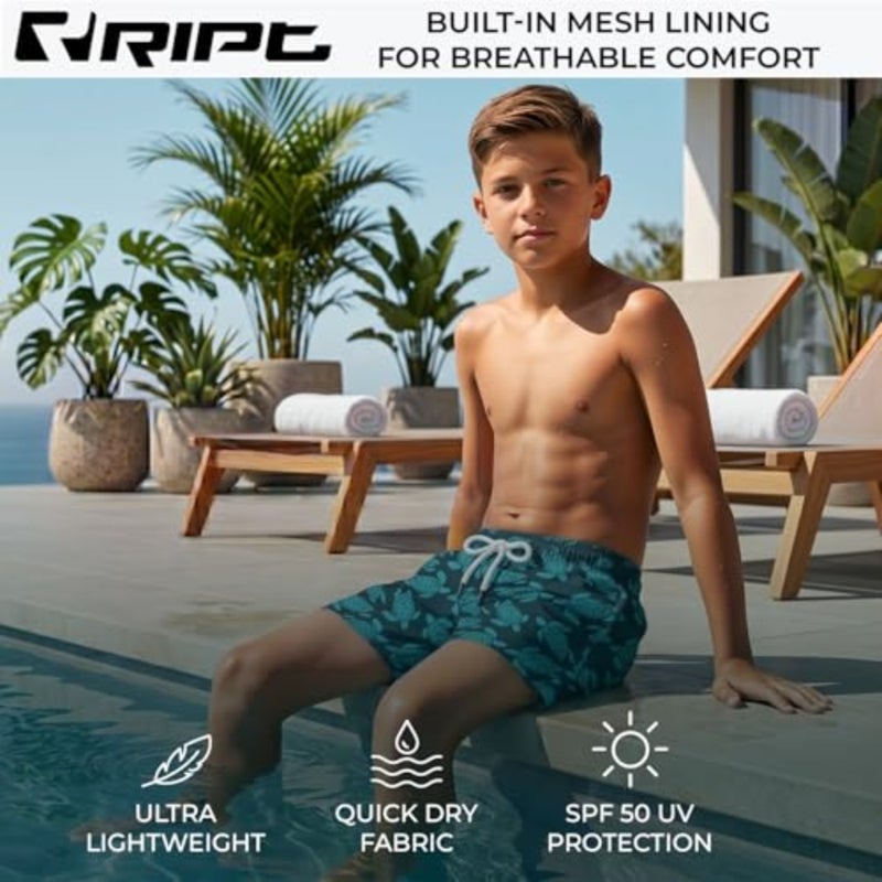 Ript Essentials Boy's Ript Essentials Boy's Quick Dry Uv 50 Sun Protection Peach Finish Swimming Swim Shorts Trunks Swim Trunks pack of 1 - Image 5