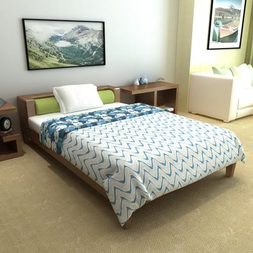 Divine Casa Microfibre All Weather Lightweight 120 GSM Printed Reversible Single Bed Size Quilt Comforter Blanket - (140 x 230, Navy Blue and White)| TC - 120 - Image 3