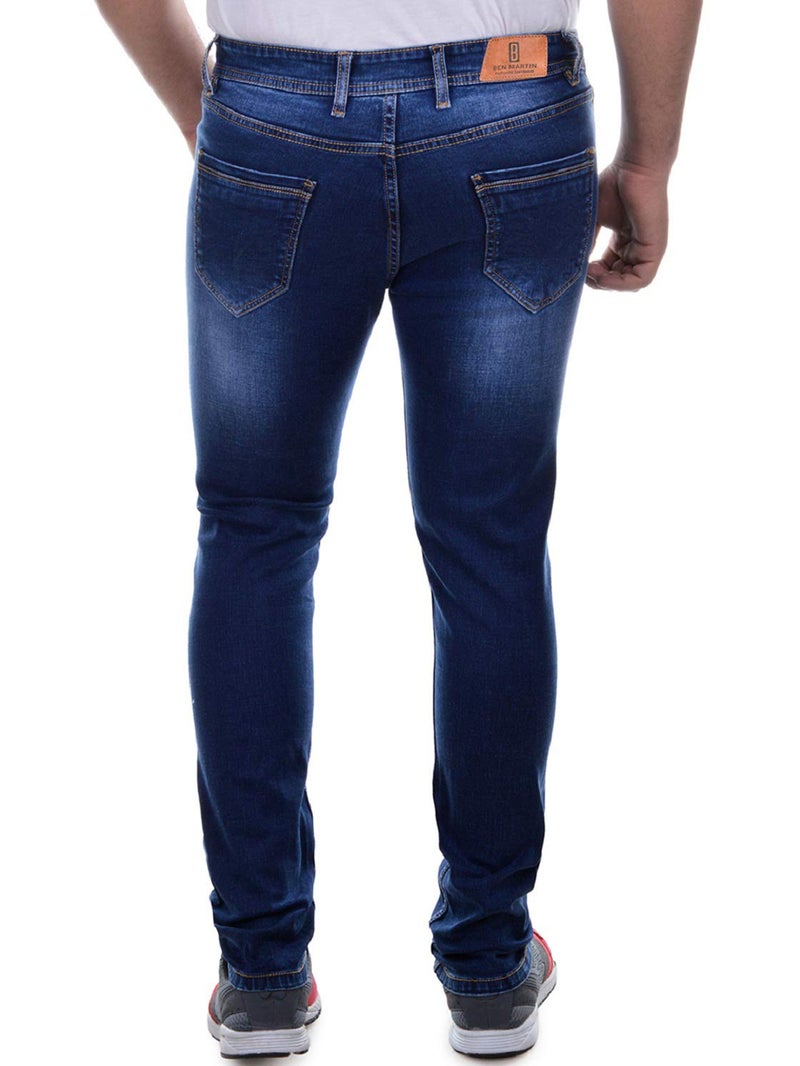 Ben Martin Men's Slim Fit Stretchable 32 Size Dark Blue Cotton Denim Jeans Pant for Men, JJ3-14 - Image 2