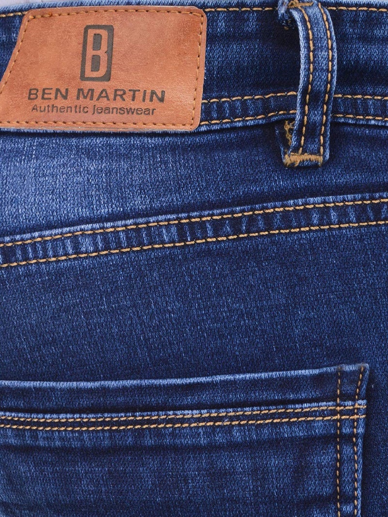 Ben Martin Men's Slim Fit Stretchable 32 Size Dark Blue Cotton Denim Jeans Pant for Men, JJ3-14 - Image 5