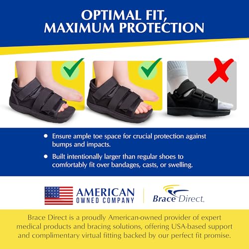 Brace Direct Pediatric Post-Op Shoe, Children’s Foot Injury Recovery, Support for Broken Toes, Fractures, Sprains, Protective Square Toe, Universal Left or Right Foot, Kids XS (US 11-1) - Image 5