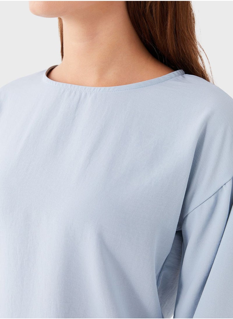 LC WAIKIKI - Puff Sleeve Crew Neck Top - Image 1