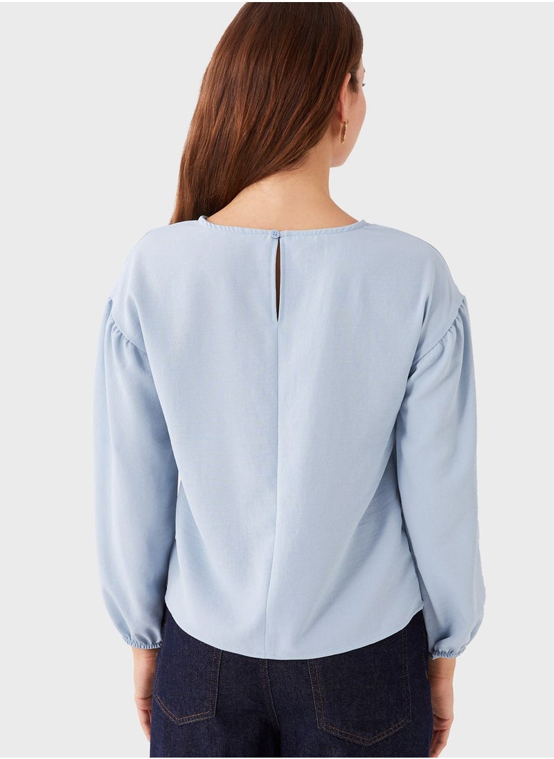 LC WAIKIKI - Puff Sleeve Crew Neck Top - Image 1