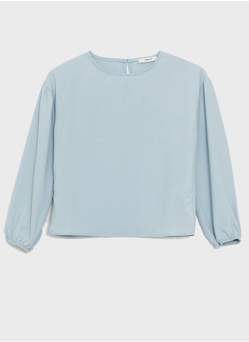 LC WAIKIKI - Puff Sleeve Crew Neck Top - Image 1