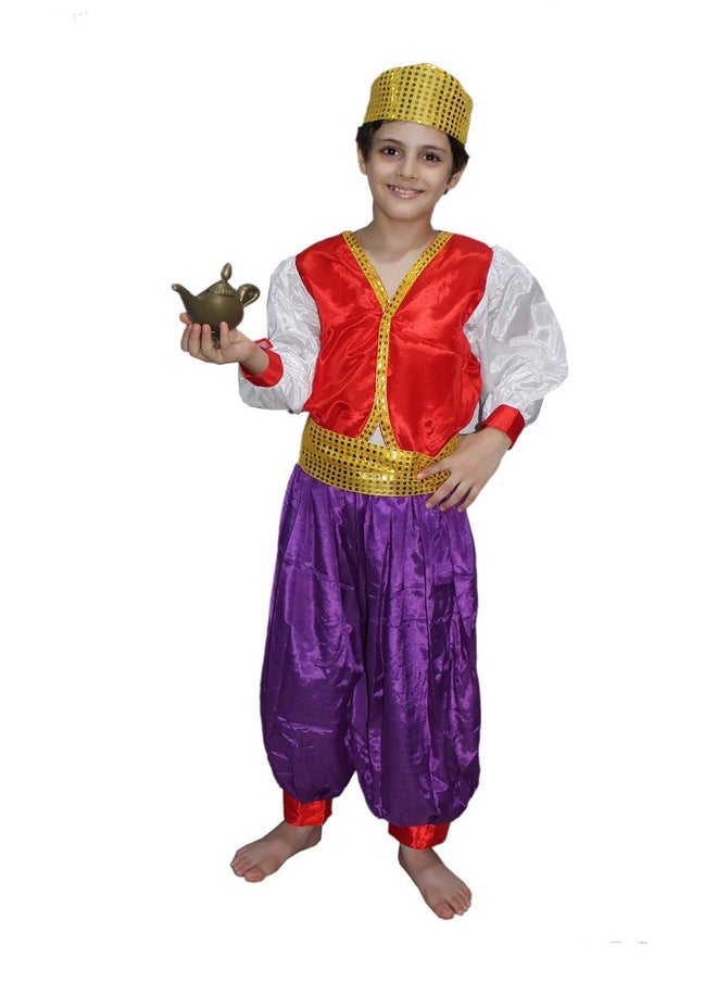 Kaku Fancy Dresses Kaku Fancy Dresses Fairy Tales Aladdin Costume -White & Red, 5-6 Years, For Boys (Santoon)  - Image 4