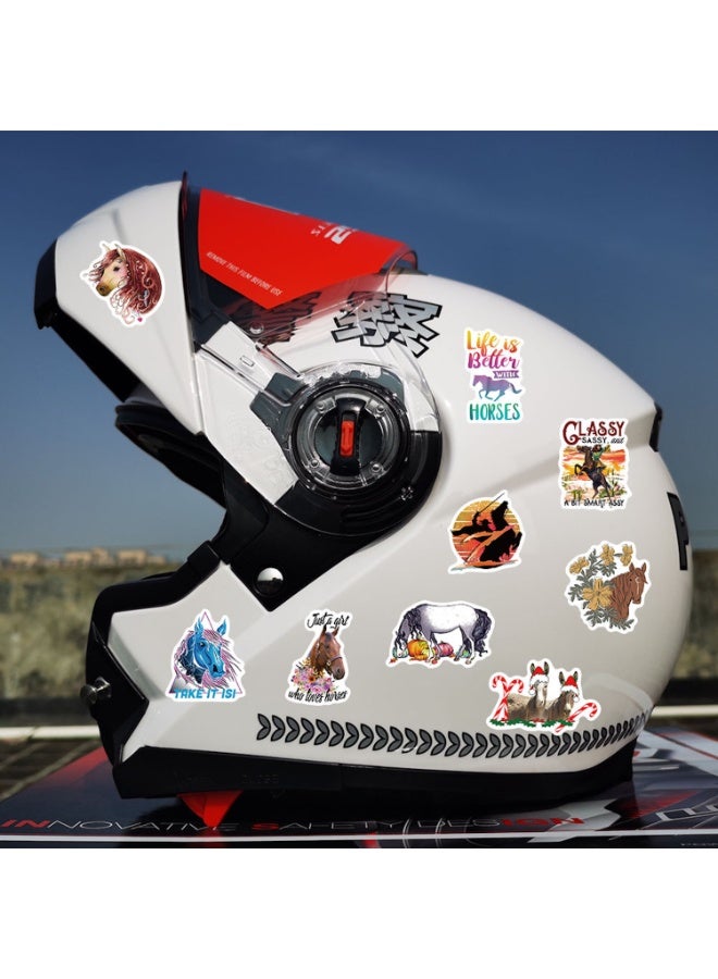 50Pcs Pack Horse Stickers Horse Style PVC Waterproof Vinyl Stickers Decals for Decor Party Car Laptops Water Bottle Helmet Refrigerator Stickers - Image 3