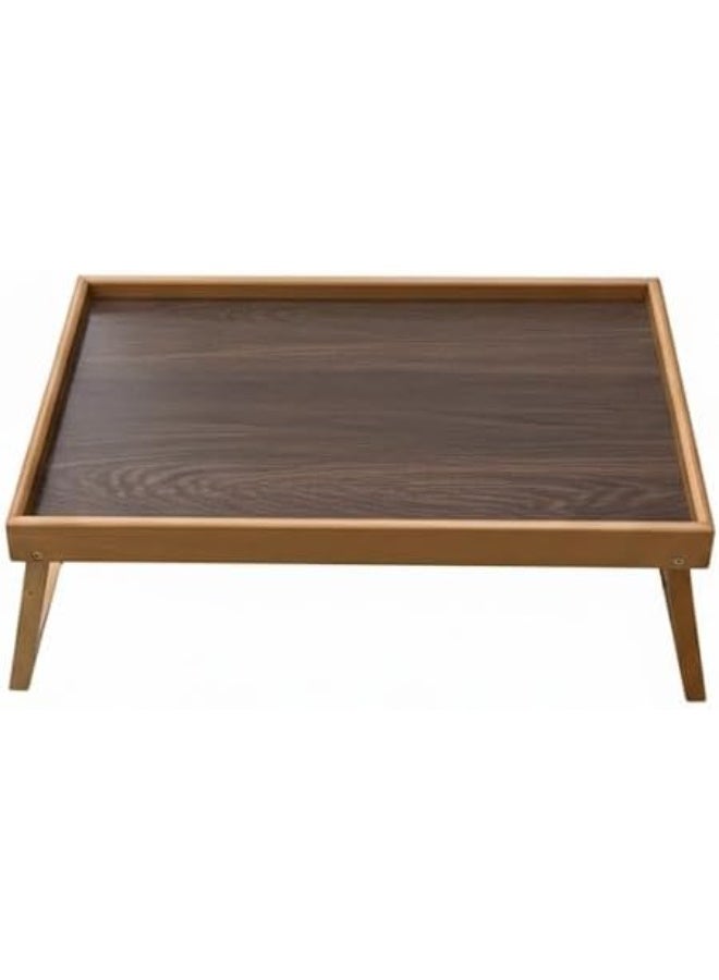 Practical Wooden Bed Tray with Legs – Elegant Design for Breakfast and Daily Meals T (Brown) - Image 1