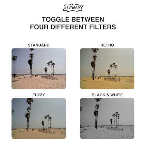 LENSY Screen Free Digital Camera | Four Built in Filters | Rechargeable, 8mp, Lightweight, Focus-Free, Auto-Flash, Easy-to-Use, Reusable, Retro Film-Style Photos (Gray) - Image 4
