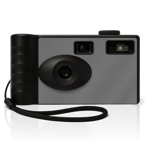 LENSY Screen Free Digital Camera | Four Built in Filters | Rechargeable, 8mp, Lightweight, Focus-Free, Auto-Flash, Easy-to-Use, Reusable, Retro Film-Style Photos (Gray) - Image 1