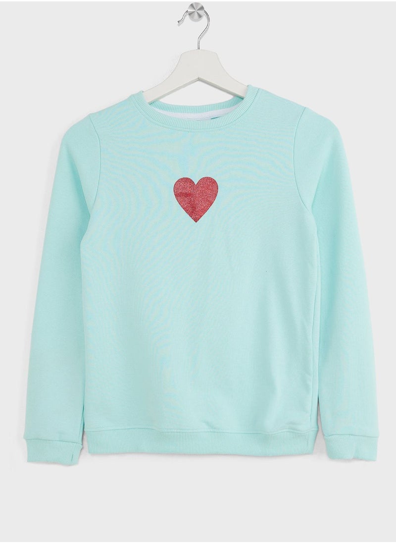 Pinata - Girls Heart Printed Sweatshirt - Image 1