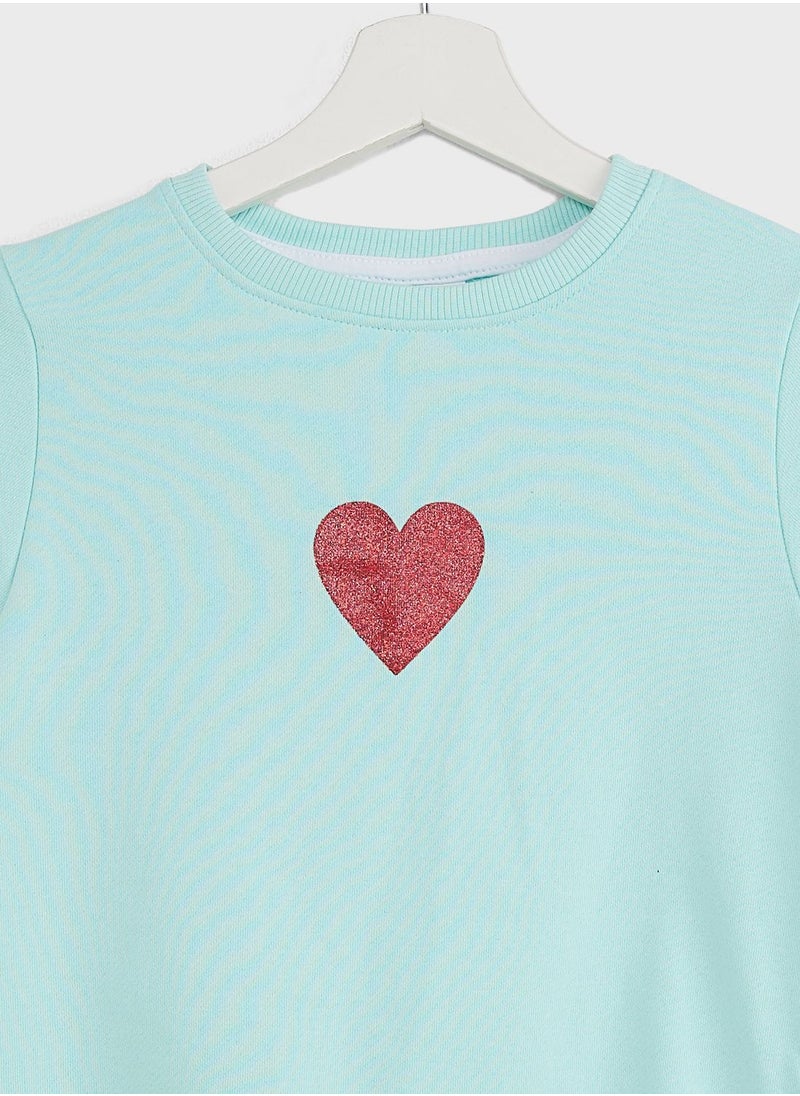 Pinata - Girls Heart Printed Sweatshirt - Image 1