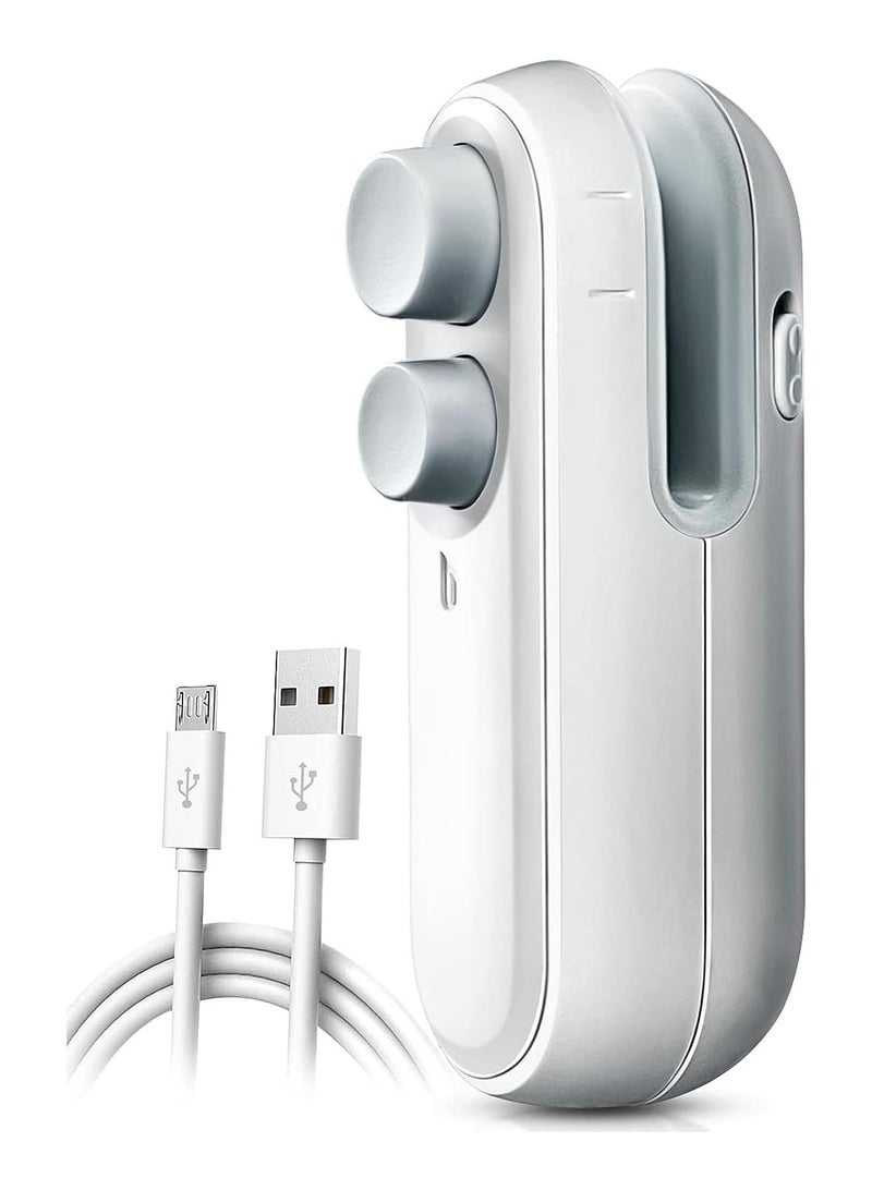 KASTWAVE Mini Bag Sealer, 2 in 1 Heat Sealer For Snacks, Rechargeable Handheld Plastic Bag Resealer, Vacuum Bag Sealing Machine Portable, Keep Food Chips Cookies Fresh (White) - Image 1