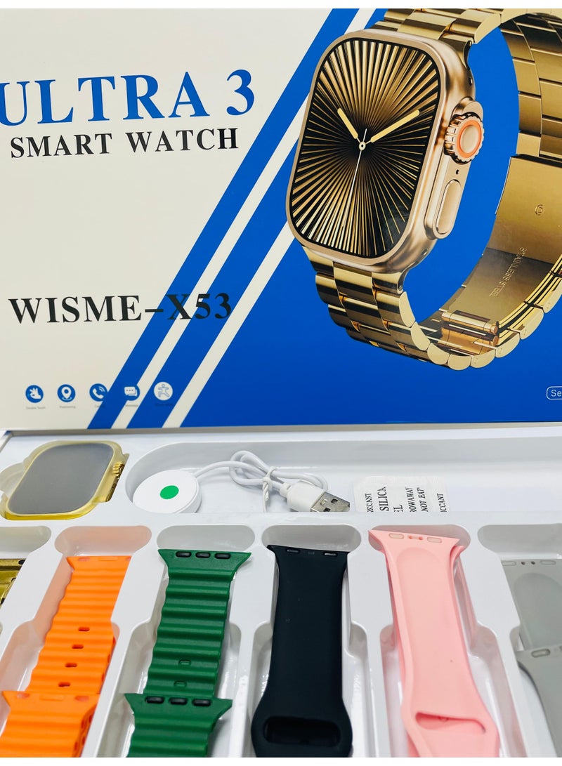 WISME Smart Watch Ultra with 7+1 Straps Full Touch Color Screen Bluetooth Calling Health and Sports Smartwatch Multicolor - Image 2