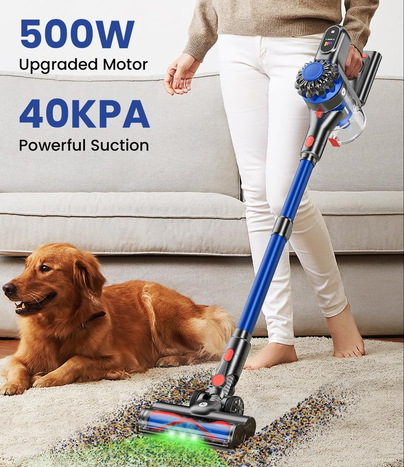 KARDV Cordless Vacuum Cleaner, 500W/40Kpa Vacuum Cleaners for Home, 60Mins Stick Vacuum with LED Display, Anti-Tangle & Wall Mount Charging, 8 in 1 Lightweight Vacuum for Hard Floors Carpet Pet Hair - Image 2
