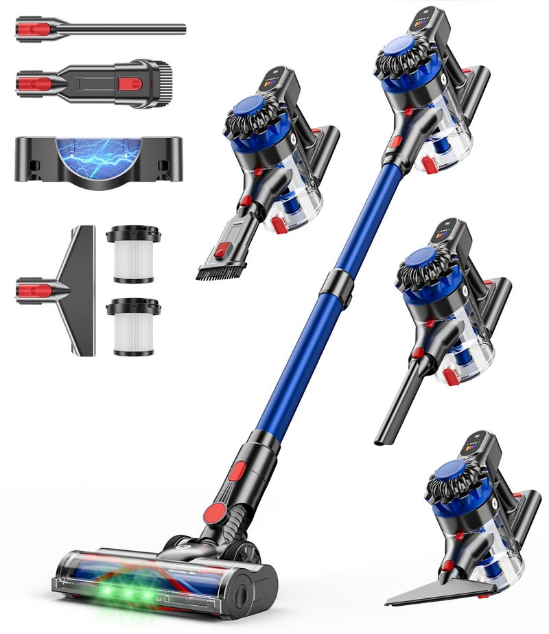 KARDV Cordless Vacuum Cleaner, 500W/40Kpa Vacuum Cleaners for Home, 60Mins Stick Vacuum with LED Display, Anti-Tangle & Wall Mount Charging, 8 in 1 Lightweight Vacuum for Hard Floors Carpet Pet Hair - Image 1