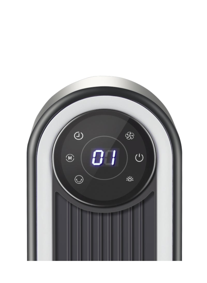 Crownline 42" Tower Fan with LED Light, 6 Speed Settings, 3 Wind Modes, 9-Hour Timer, 80° Oscillation, 7m/s Wind, LED Display, and Remote Control | 60W Power, 220-240V, 50/60 Hz. TF-398 Black - Image 4