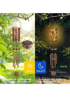 YHmall Solar Wind Chimes For Outside, 35'' Memorial Wind Chimes Sunflower Gifts For Women Mom Grandma, Solar Lantern Windchimes Outdoors Unique Gifts For Garden Decor  - Image 3