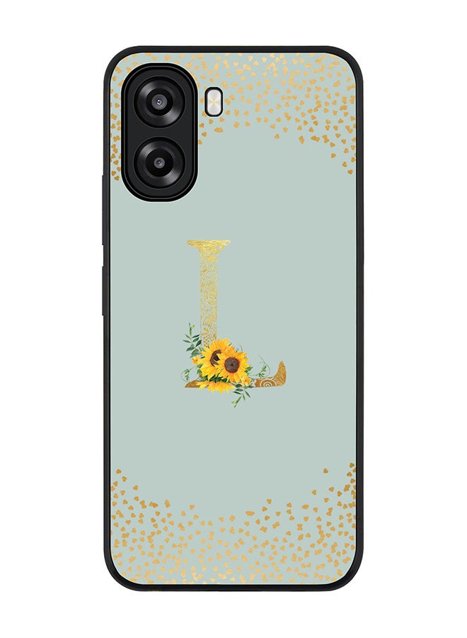Stylizedd For Oppo A6t 5G / A6t 4G Case,Slim fit Camera Protection, Shockproof Thin Phone cover  - Custom Floral Monogram - L  (Light Grey ) - Image 1