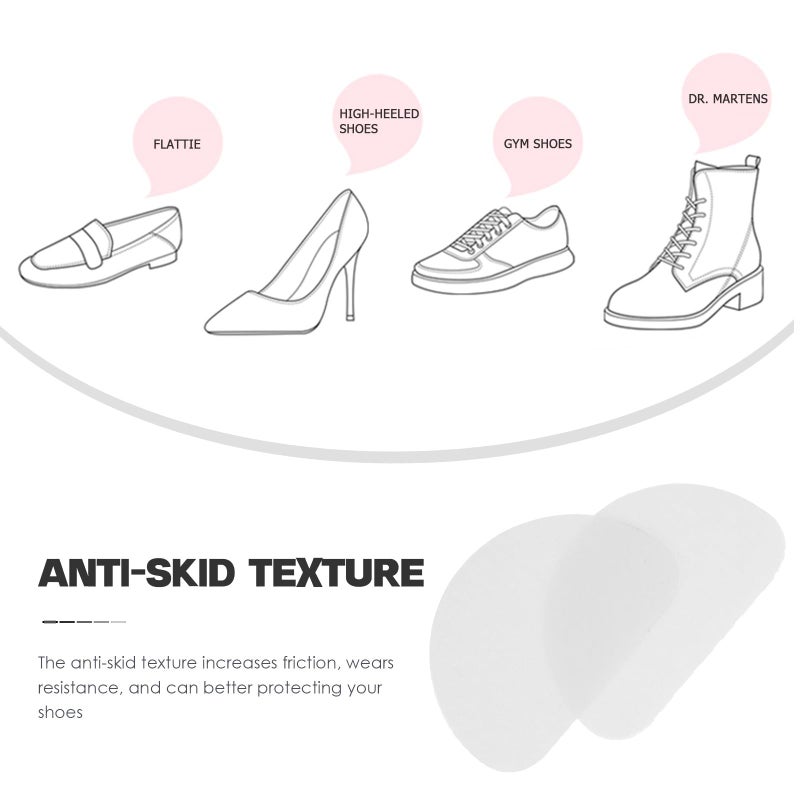 Anti Skid Heel Sole Pads 1 Pair Shoe Cushions For Noise Reduction Wear Protection And Slip Prevention - Image 4