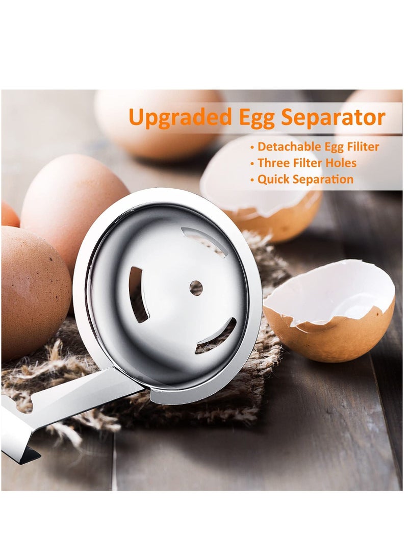 SYOSI Egg Cracker Egg Separator Tool, Handheld Egg Opener with Egg Yolk White Separator Food Grade Eggshell Cutter Creative Kitchen Gadgets  - Image 3