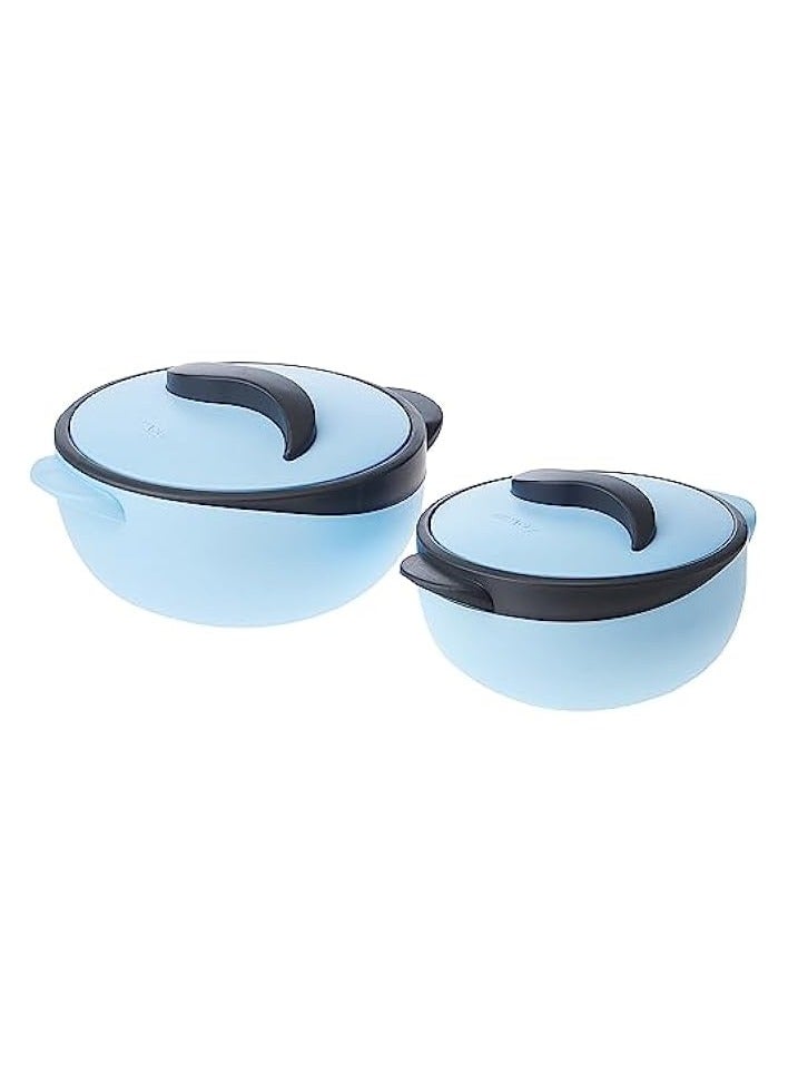 erorex 4-Piece Casserole Set Super PU Insulation Hot Pot with Stainless Steel Inner Casing Dishwasher Safe Serving Dishes with Lids Food Storage Container & Warmers,BLUE  - Image 2