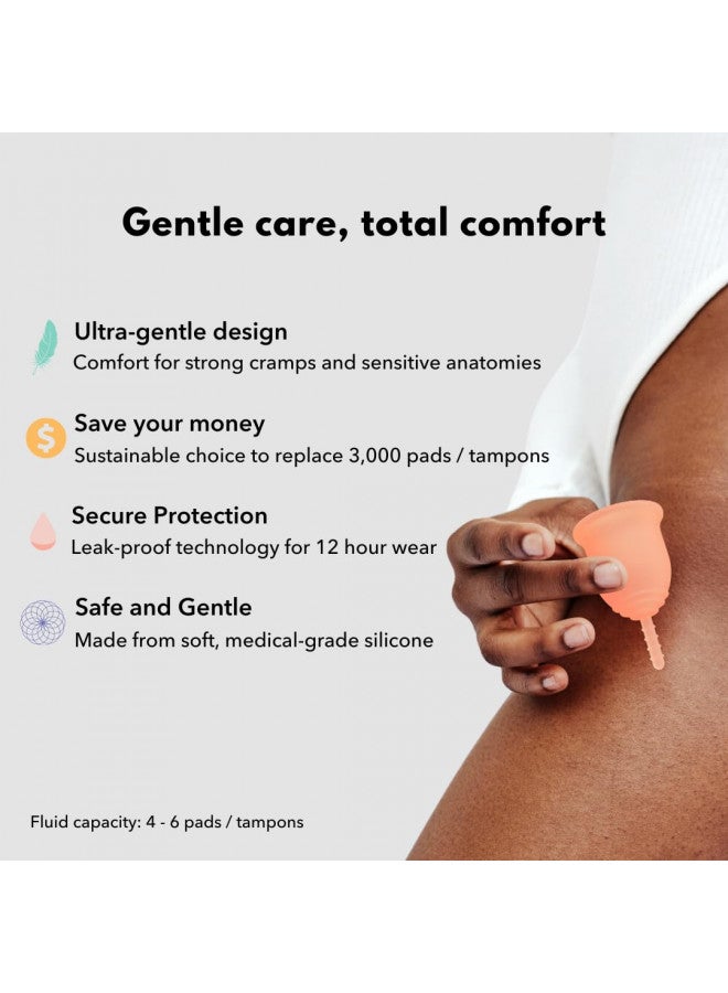 Lena Lena Sensitive Menstrual Cup | Soft Reusable Beginner Period Cup | 12h Wear | Tampon, Pad, and Period Disc Alternative | HAS or FSA Eligible | Feminine Care Hygiene Products (Coral, Small) - Image 5
