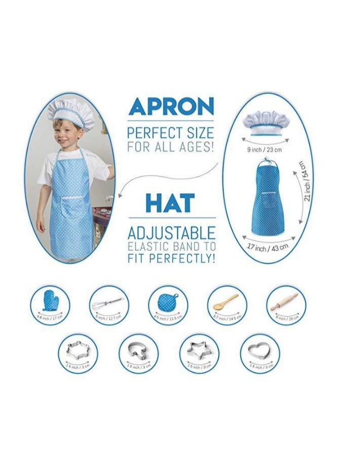 11-Piece Chef Role Play Set – Kids Dress-Up Chef Costume with Pretend Kitchen Accessories, Cooking Role Play Toy Set - Image 3