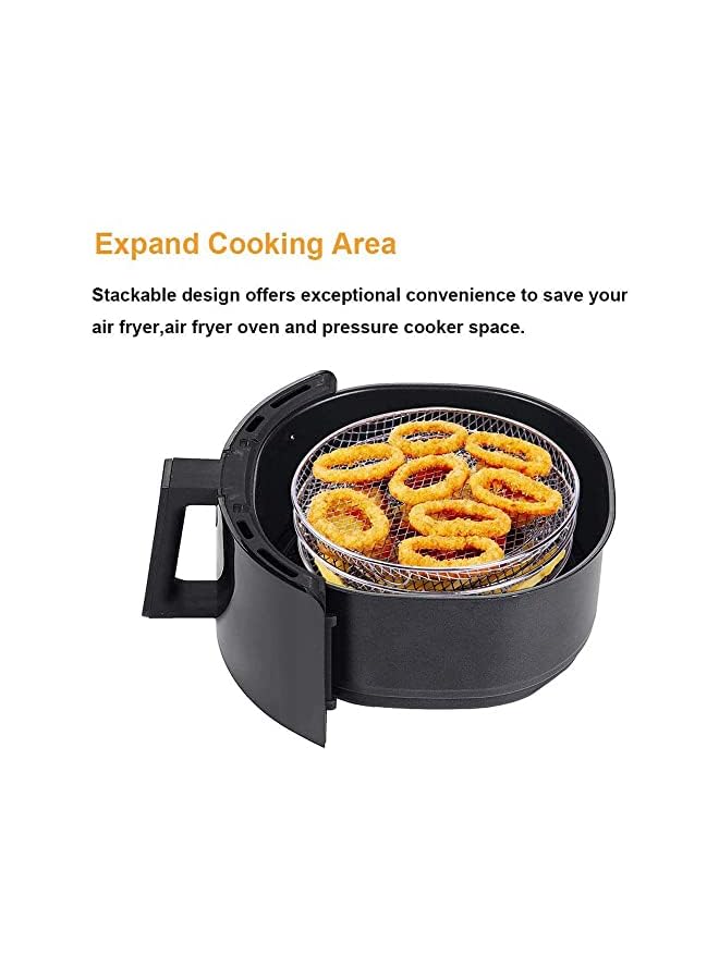 Raxoom Air Fryer Three Stackable Dehydrator Racks, Stainless Steel Air Fryer Rack Fit all 4.2QT - 5.8QT Air fryer, Oven, Press Cooker, Air Flow Racks - Image 3