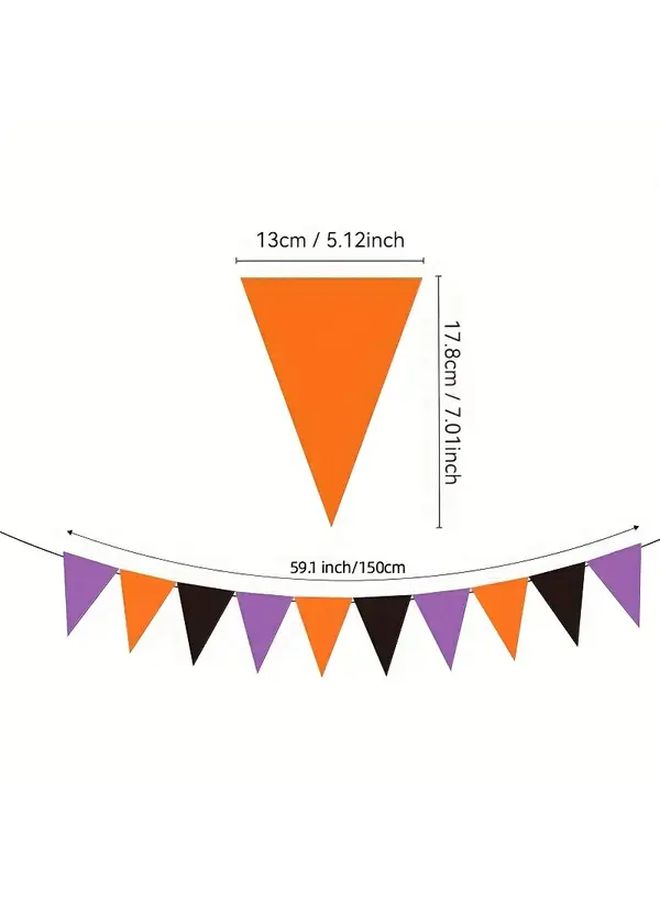 4pcs Halloween Party Decorations Banner Happy Halloween Themed Pennant Flags Black Purple Orange Triangle Streamers For Mall Home Atmosphere Enhancement Durable Reusable Indoor Outdoor Lightweight Festive Decor Spooky Holiday Decor Event Supplies - Image 4