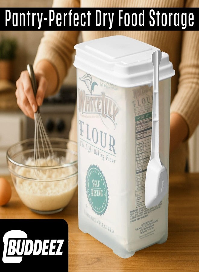 Buddeez Flour and Sugar Container - 3.25 Quart All Purpose Kitchen Organization and Storage Unit, Large Food Storage Container For Kitchen and Organizing Your Pantry (with Scoop) - Image 3