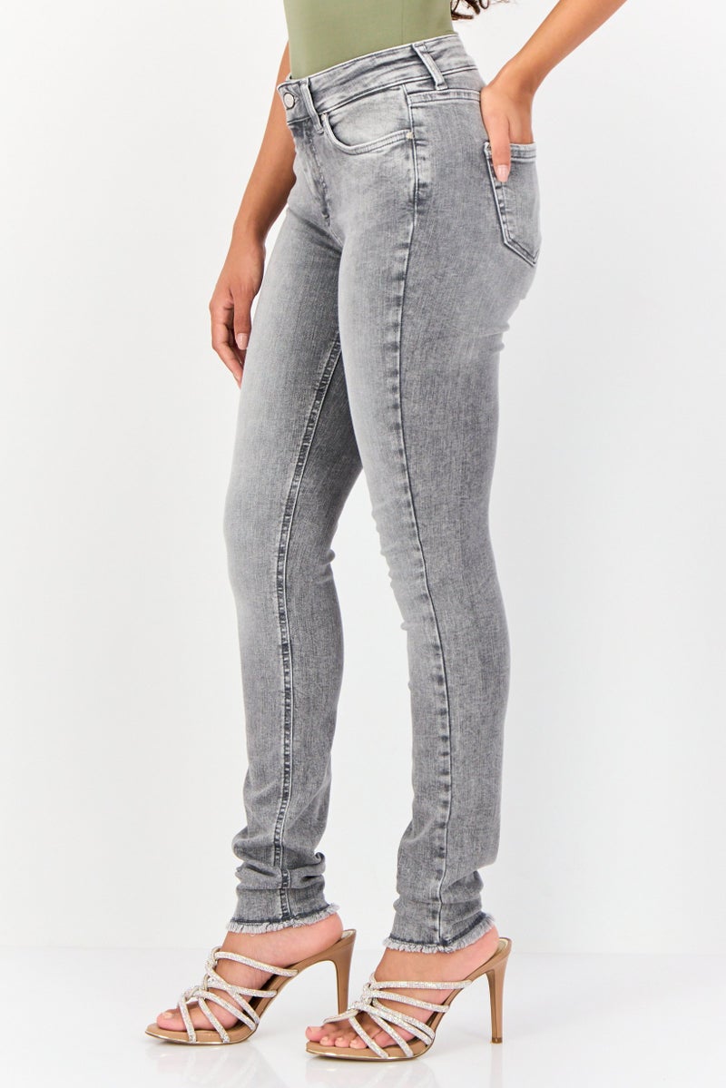 ONLY Women Skinny Fit Stretchable Solid Jeans, Grey - Image 4