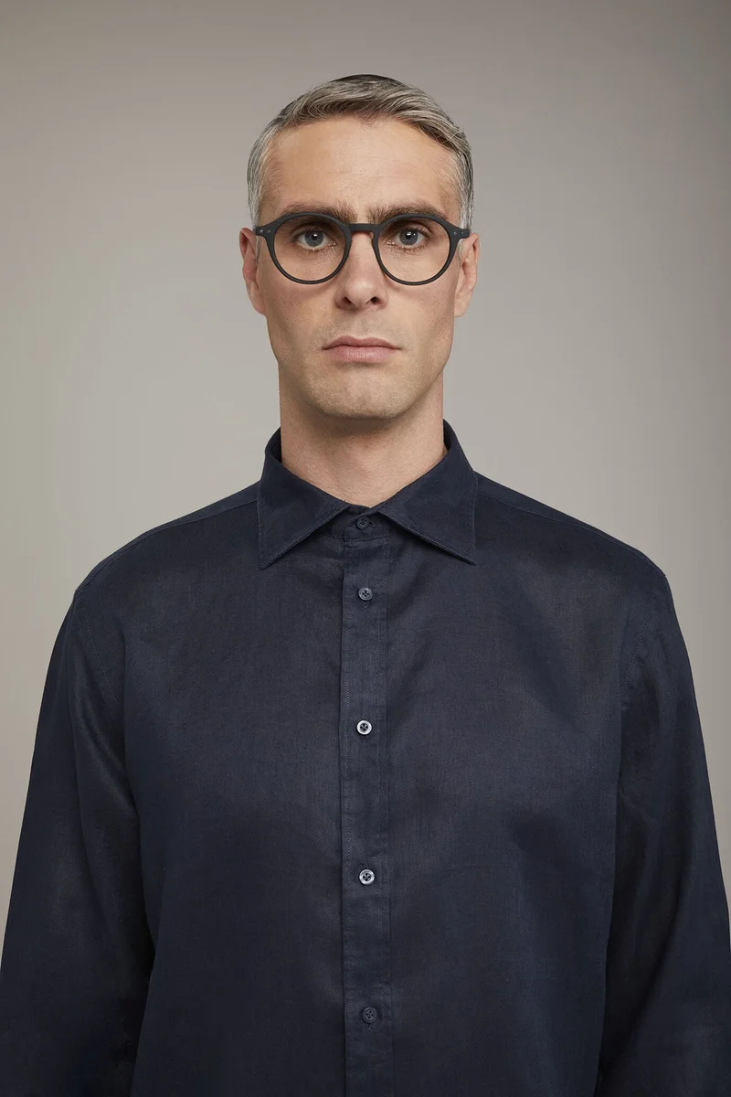 Doppelganger  Men's casual shirt classic collar 100% - DK Blue for Men | Best Price UAE