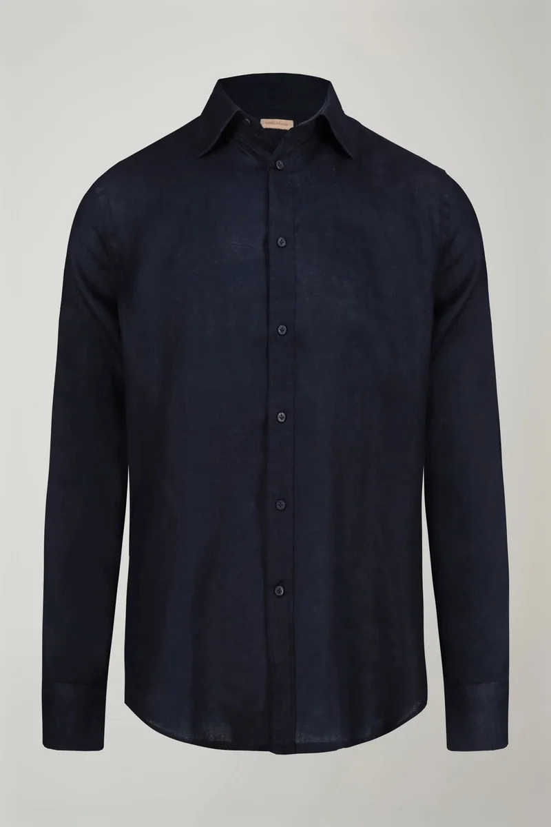 Doppelganger  Men's casual shirt classic collar 100% - DK Blue for Men | Best Price UAE
