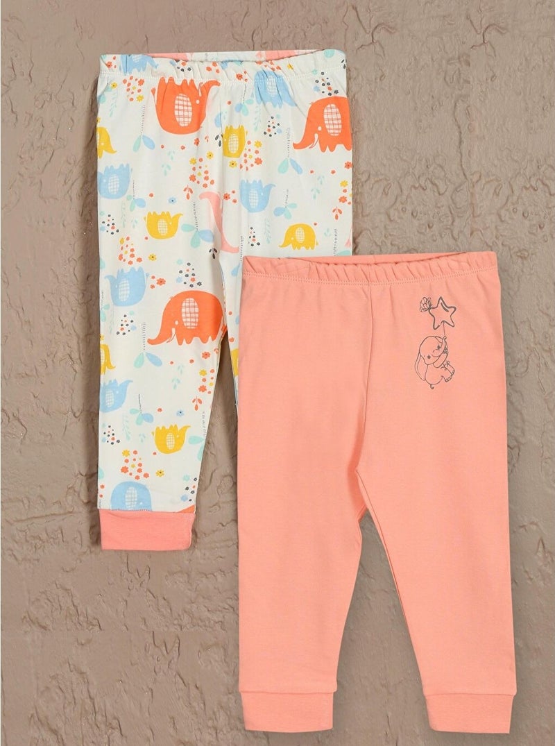 Luggi Baby Basic Patterned 2-Pack Baby Girl Bottoms Without Booties 3 Months-3 Years  - Image 1