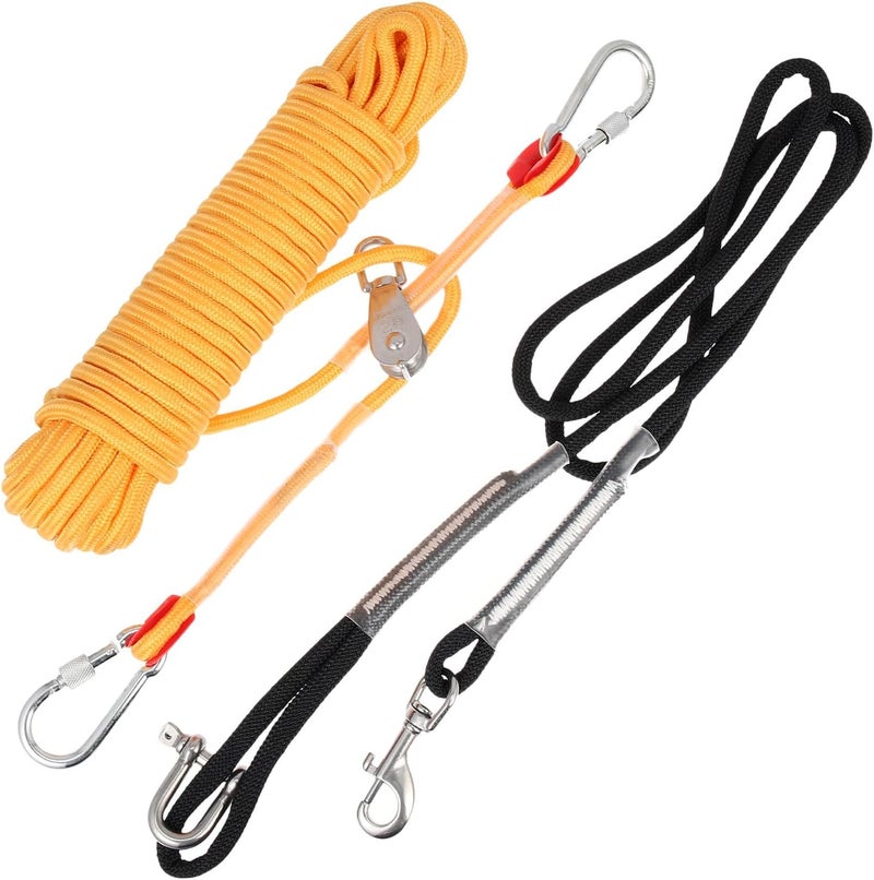 Heavy Duty Dog Tie-Out Cable Nylon 15m Camping Pet Chain Outdoor Puppy Runner Cable for Dogs - Image 1
