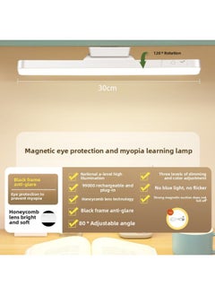 Eye Protection Student Desk Lamp Dormitory Bedroom Bedside Cool Shot Lamp Learning And Reading Special Rechargeable Dual-purpose Hanging Light Supplementing Lamp-Color:Snow Fox White Foundation Charging And Inserting Dual Touch (990 Million) Three Color Temperature Dimming Color