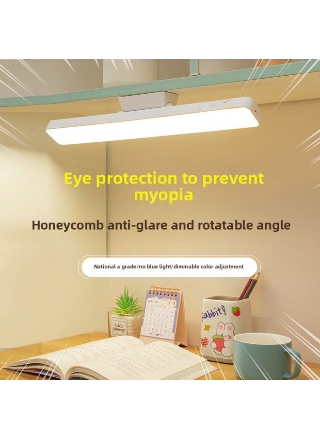 Generic - Eye Protection Student Desk Lamp Dormitory Bedroom Bedside Cool Shot Lamp Learning And Reading Special Rechargeable Dual-purpose Hanging Light Supplementing Lamp-Color:Snow Fox White Foundation Charging And Inserting Dual Touch (990 Million) Three Color Temperature Dimming Color - Image 1