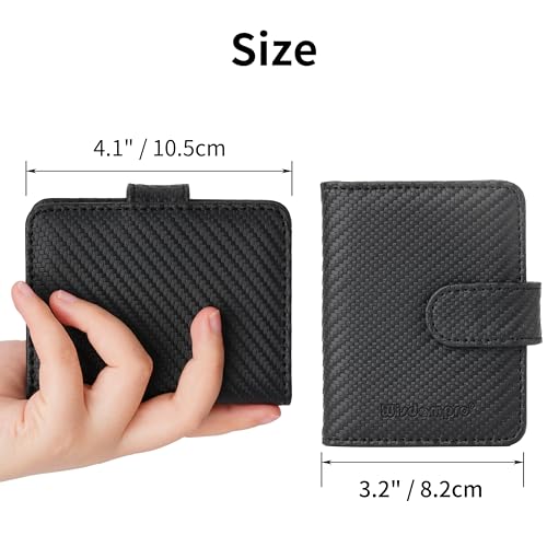Wisdompro Credit Card Holder, Slim Leather RFID Blocking Wallet Debit Card Protector Organizer Case (20 Card & 7 Memory Card Slots)-Vertical Microfiber Black - Image 5
