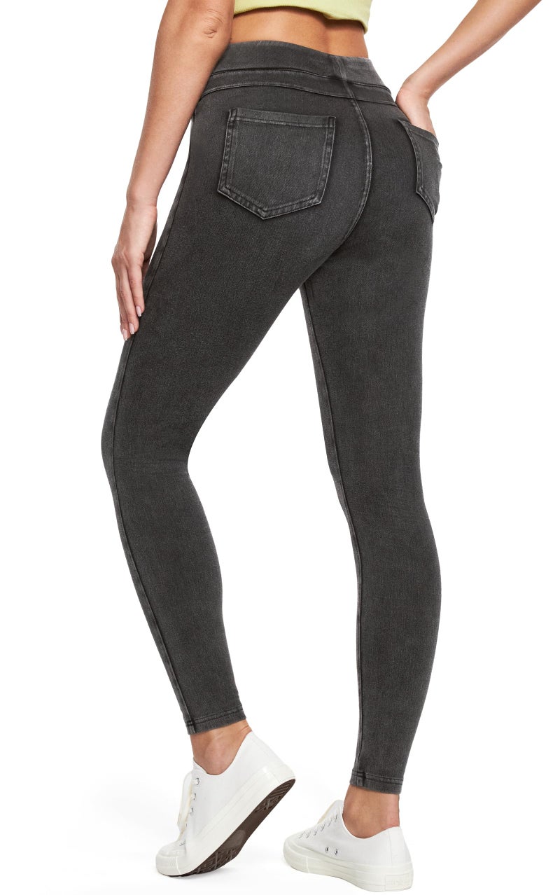 IUGA Stretchy Jeans for Women High Waist Jeggings Tummy Control Skinny Jeans Pull on Leggings with Pockets Trendy Casual(Gray, Medium) - Image 1