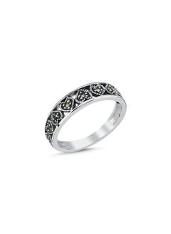 EMNON 925 Silver-Natural Marcasite Ring-High-Quality Jewelry in UAE Dubai 100% Precious Metal Gift for Women-EMNON123RI-R105352 