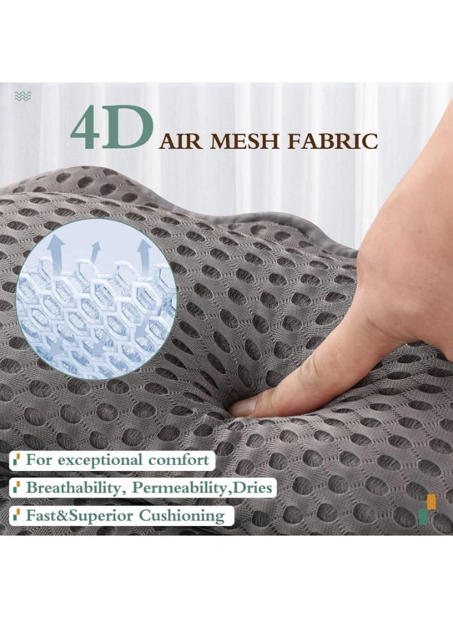 NANAO وسادة استحمام ريفينس الفاخرة بتصميم مريح تدعم الرأس والرقبة والكتف والظهر، وسادات استحمام 4D مع 6 أكواب شفط قوية، تناسب جميع أحواض الاستحمام (رمادي) - Image 4