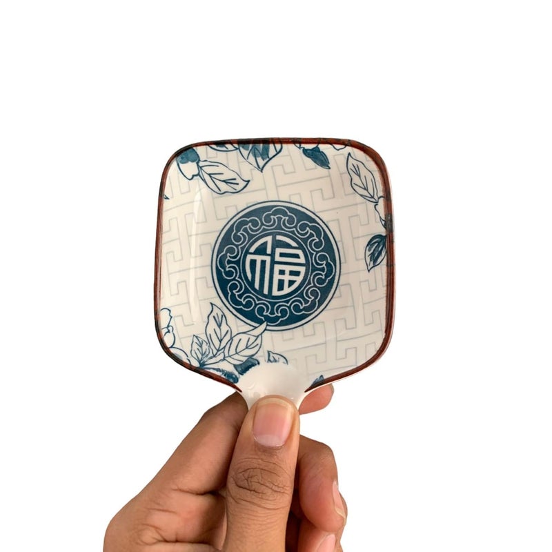 SPOLIK SPOLIK Ceramic Dipping Bowl Sauce Dish Japanese Dipping Bowls SOYA Sauce Bowls Side Serving Dish Mini Dish Small Appetizer Plate with Handle Multicolor Pack of 3  - Image 4