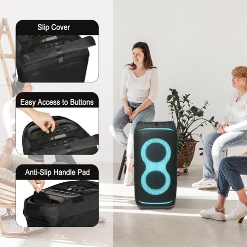 TXEsign Mesh Slip Cover Case for JBL PartyBox Stage 320 Portable Speaker, Compatible, Easy Access, Listen with Case, Easy Charging & Carrying - Image 2