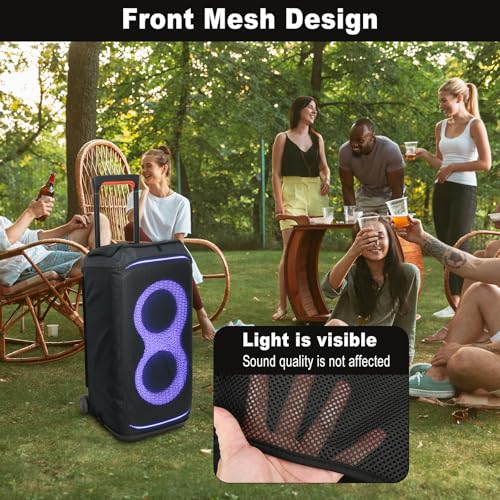 TXEsign Mesh Slip Cover Case for JBL PartyBox Stage 320 Portable Speaker, Compatible, Easy Access, Listen with Case, Easy Charging & Carrying - Image 3