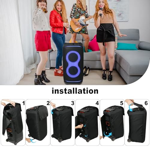 TXEsign Mesh Slip Cover Case for JBL PartyBox Stage 320 Portable Speaker, Compatible, Easy Access, Listen with Case, Easy Charging & Carrying - Image 5